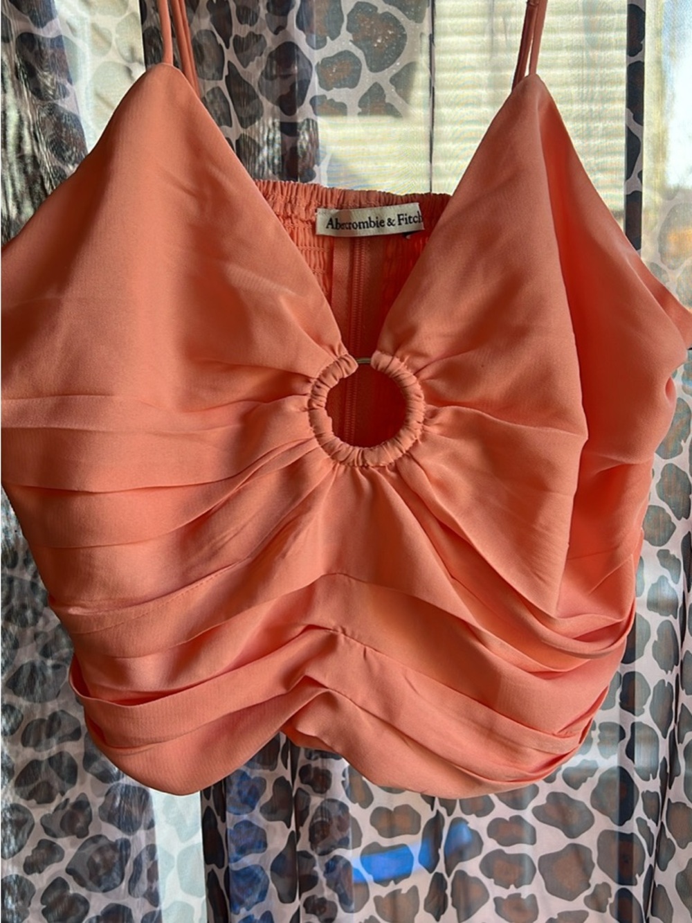 Abercrombie & Fitch Coral Ring-Detail Draped Cami